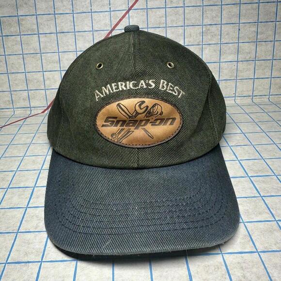 Snap On Tools Strapback Hat - Green Blue Vintage Adjustable Cap Made In USA - Picture 1 of 6